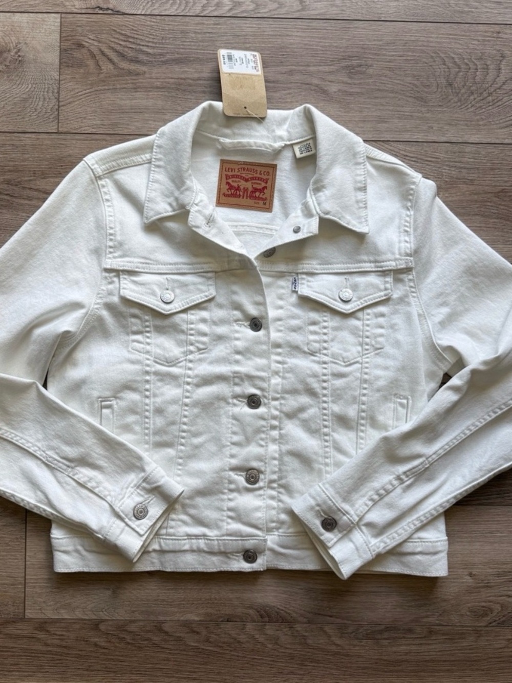 NWT Levi's Women's White Denim Trucker Jacket